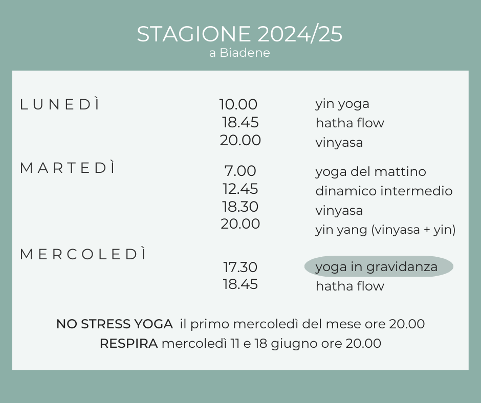 orari yoga estate 2025 - yoga montebelluna