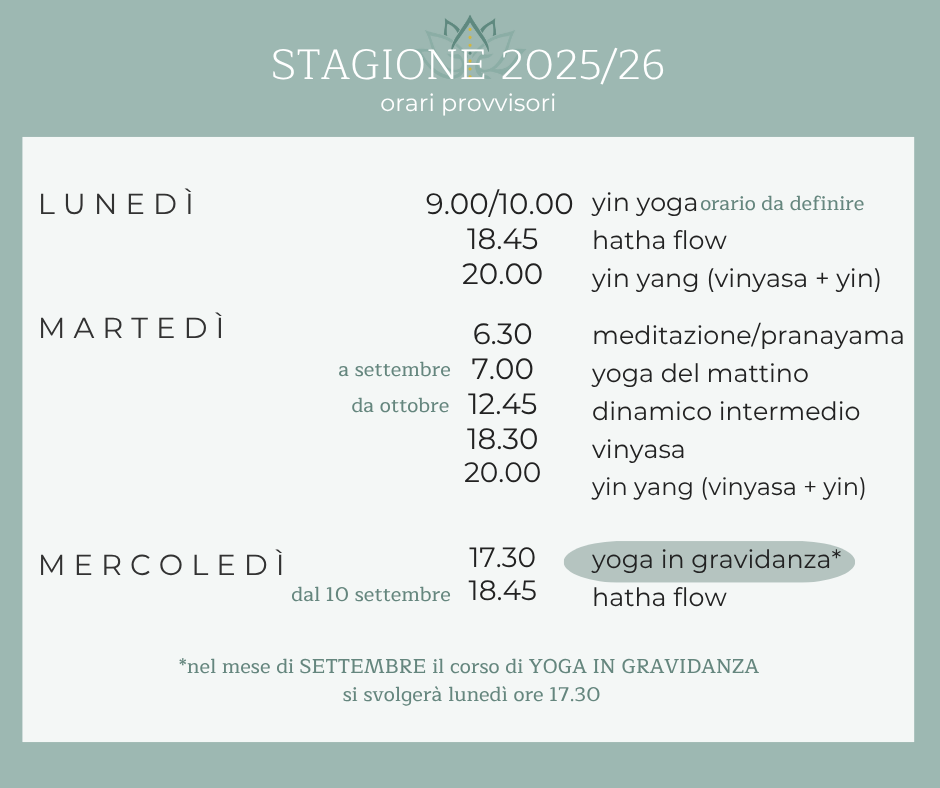 Orari yoga settembre montebelluna biadene